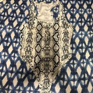 Snake print body suit